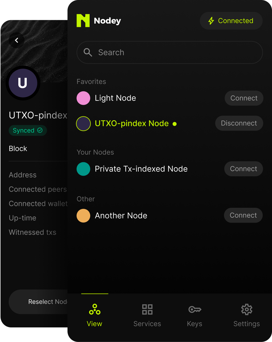 Nodey app UI