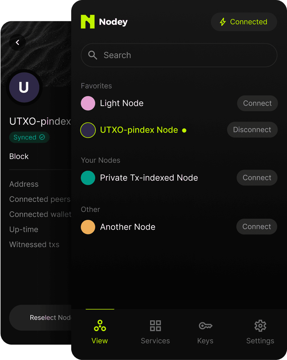 Nodey app UI